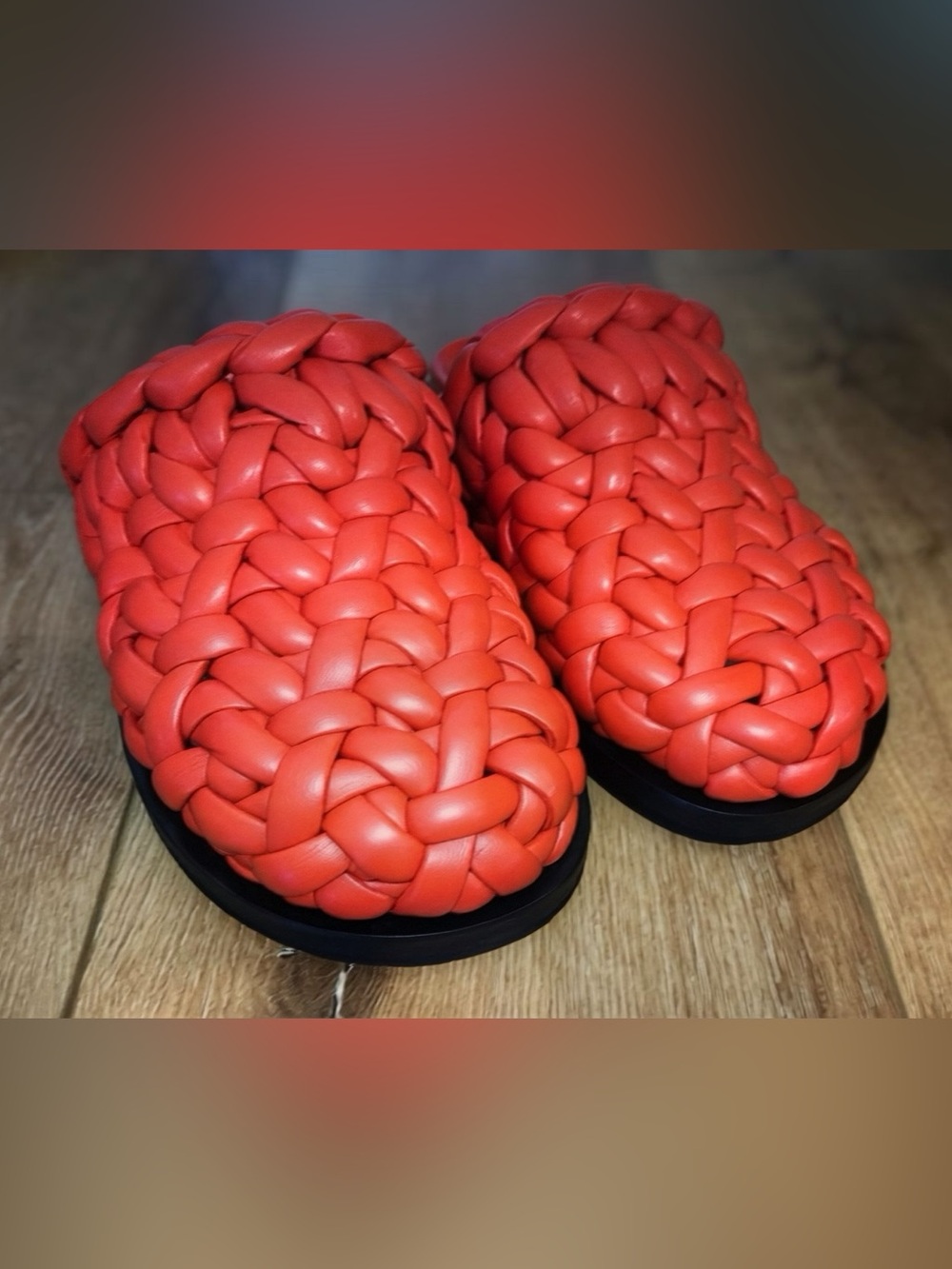 ALANUI Icon Interwoven Leather Mules EU 40 (US 10) Red Lux Designer $1,700 NWT - Picture 10 of 10